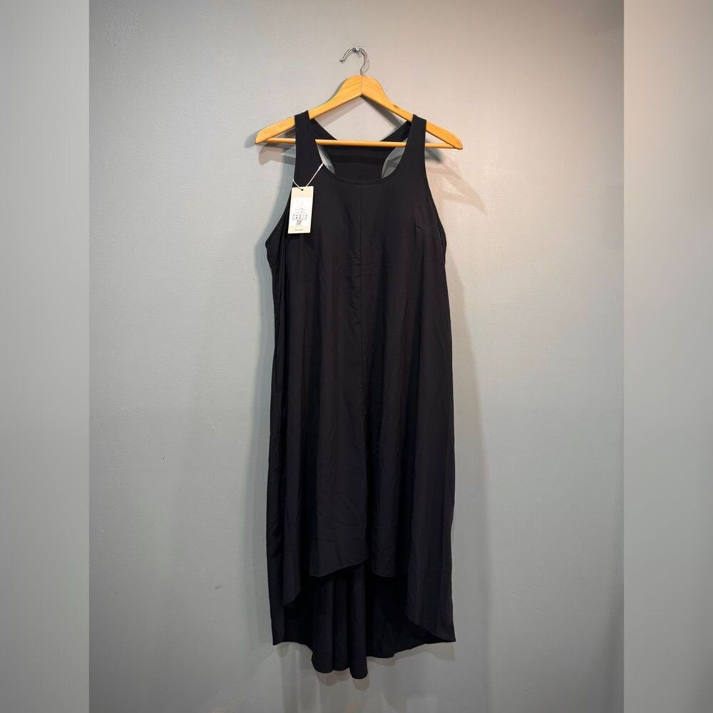 Black Halara Breezeful Racer Pocket High-Low Dress Size L NWT